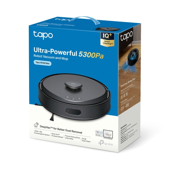Tapo RV30 Max - 5300Pa 超強吸力掃拖機器人 (LiDAR+IMU雙導航系統) (Tapo IQ+ 智慧清潔™)