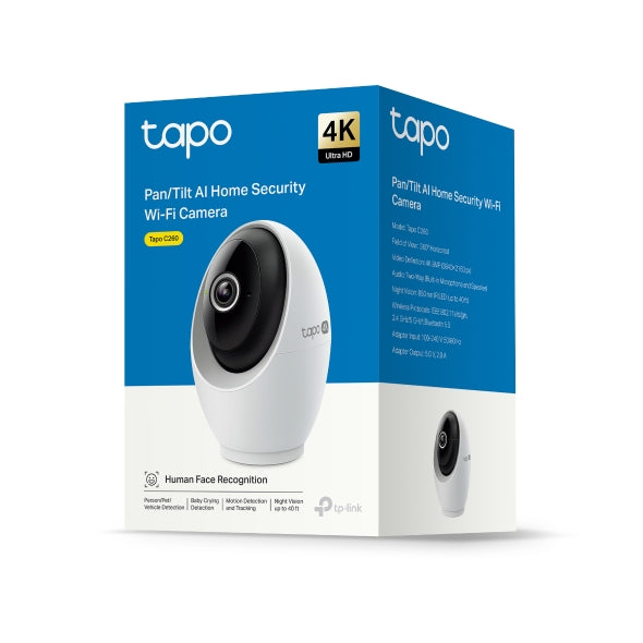 Tapo C260 - 4K 8MP AI 旋轉式 Wi-Fi 攝影機 Pan/Tilt Security Wi-Fi Camera (2160 P)