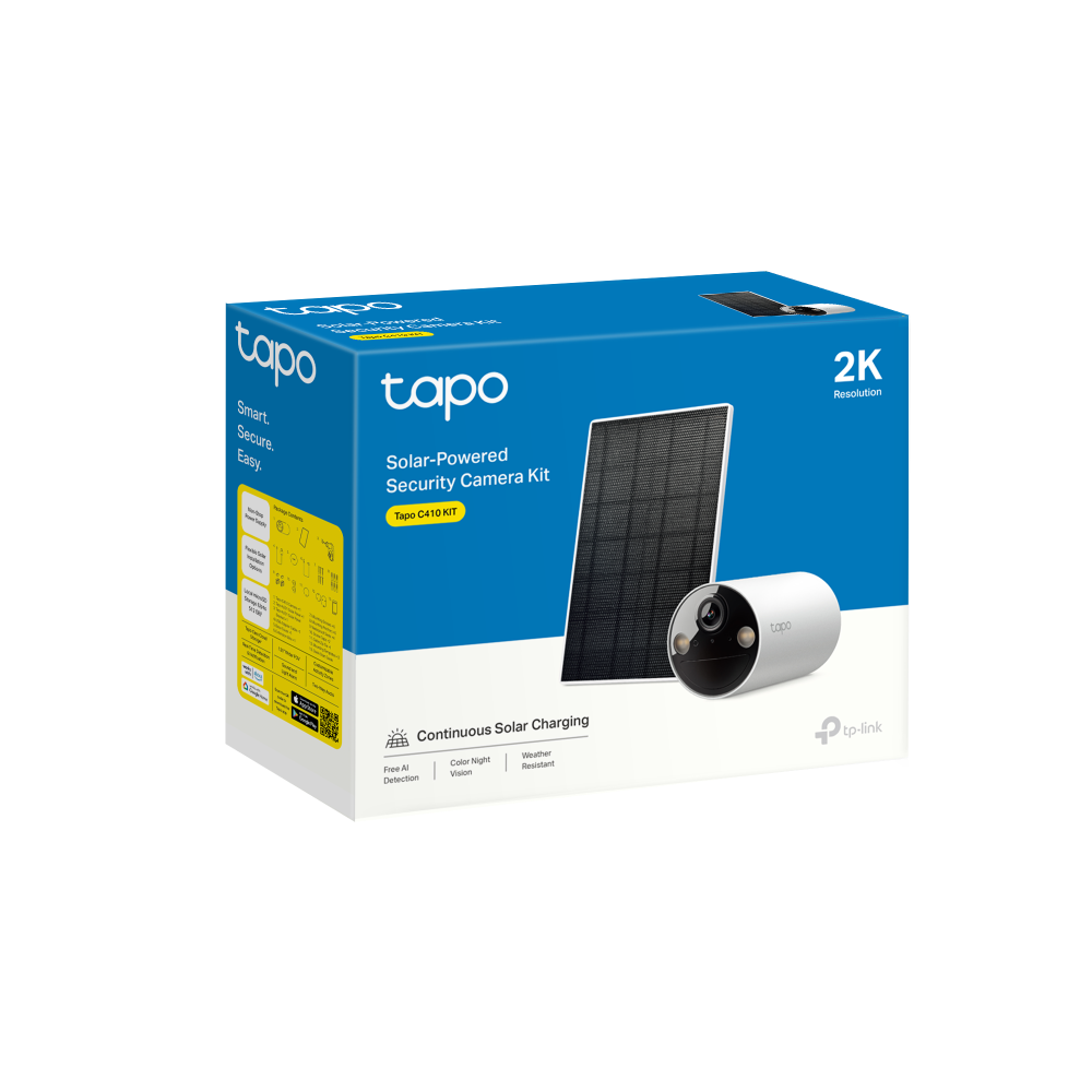 Tapo C410 KIT - 3MP AI防水無線電池攝影機 + 太陽能充電板套裝 Wireless WiFi battery Camera (Solar-Powered KIT)