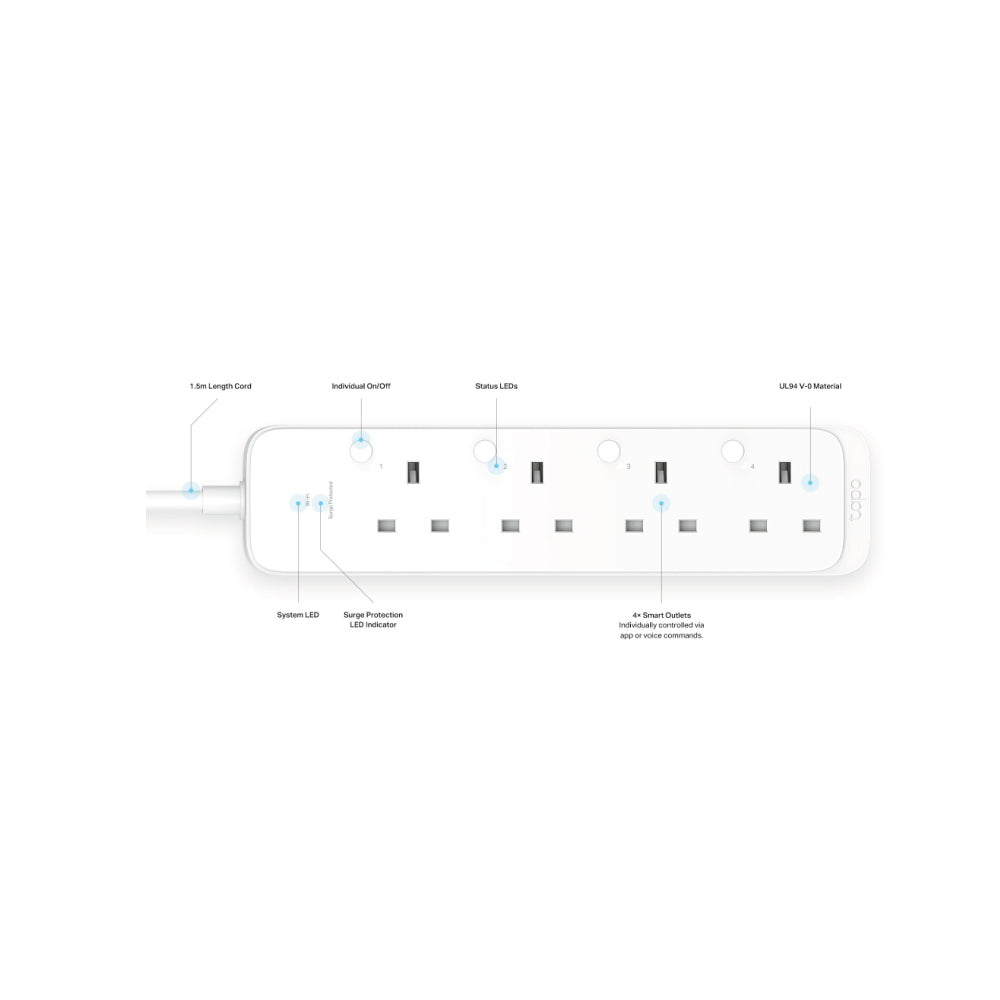 Tapo P304M - 智慧型Wi-Fi 拖板 (4個獨立插座) Smart Home Extension Units