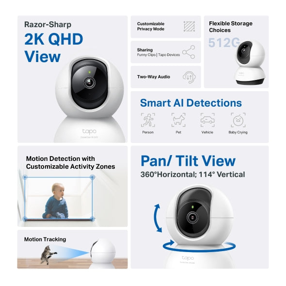 Tapo C220 - 1440P AI 旋轉式 Wi-Fi 攝影機 Pan/Tilt Security Wi-Fi Camera