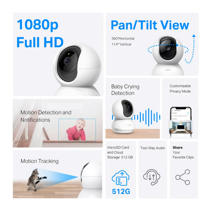 Tapo C200C - 1080P 旋轉式 Wi-Fi 攝影機 Pan/Tilt Security Wi-Fi Camera [工廠翻修產品][Remanufactured Products]