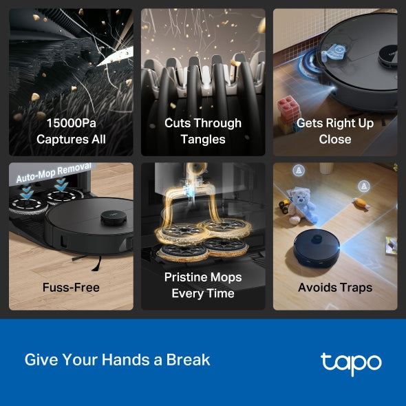 Tapo RV50 Pro Omni - 掃拖機器人 + 進階自動清潔充電底座 (用熱水清洗)  