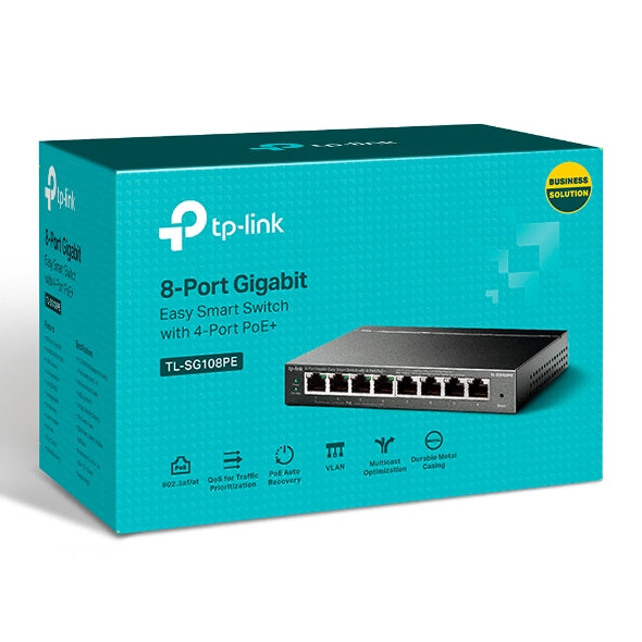 TL-SG108PE - 8 埠 Gigabit 交換器 (4 埠 POE+) [工廠翻修產品][Remanufactured Products]