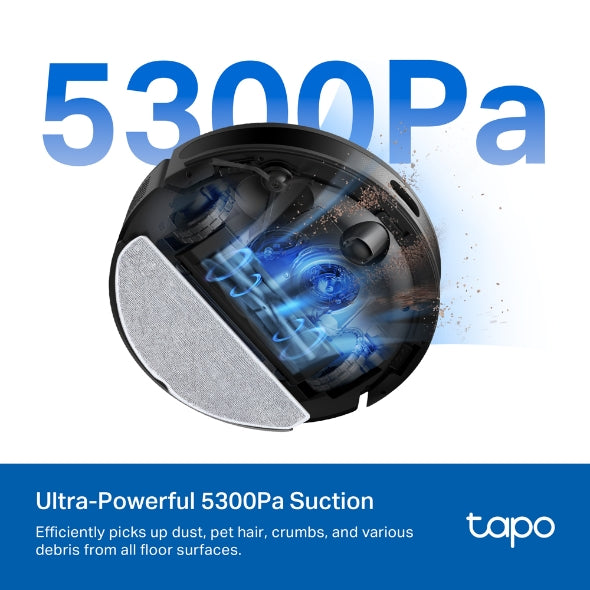 Tapo RV20 Max Plus - 5300Pa 超強吸力掃拖機器人 + 智能集塵箱底座   (MagSlim™ LiDAR 導航) (Tapo IQ+ 智慧清潔™)