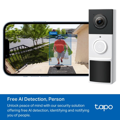 Tapo D210 - 2K 智能視像門鈴攝影機 (IP65) Smart Wireless Security Video Doorbell (SD Card及雲端儲存)(夜視全彩)