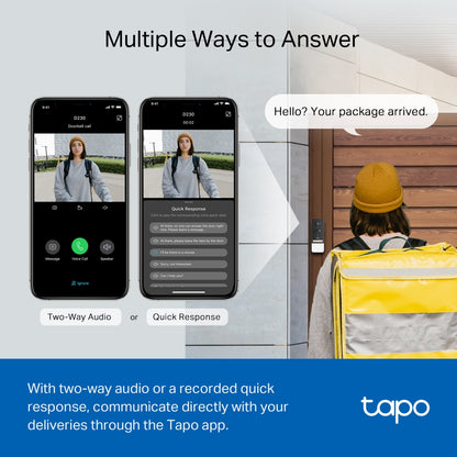 Tapo D230S1 - 1920P 防水智能視像門鈴 Smart Wireless Security Video Doorbell (夜視全彩)