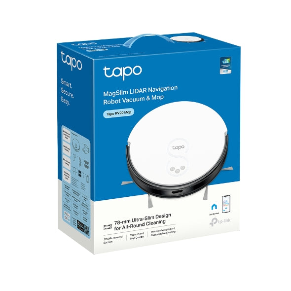 Tapo RV20 Mop - 2700Pa MagSlim™ LiDAR 雷達導航掃地機器人 (3小時連續清潔) ( 4 公升大集塵袋)