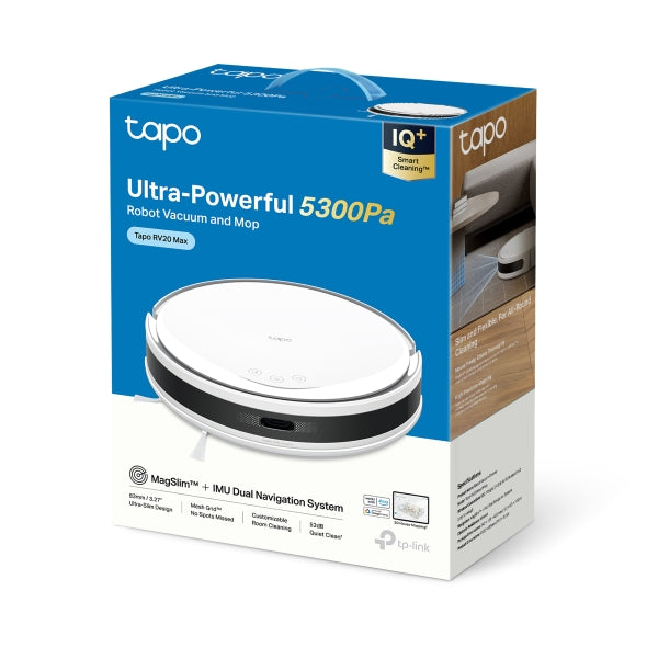 Tapo RV20 Max White - 5300Pa 超強吸力掃拖機器人 (MagSlim™ LiDAR 導航) (Tapo IQ+ 智慧清潔™) (白色)