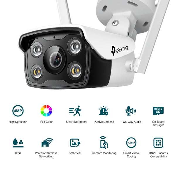 VIGI C340-W - VIGI 4MP 戶外全彩 Wi-Fi 槍型網路攝影機