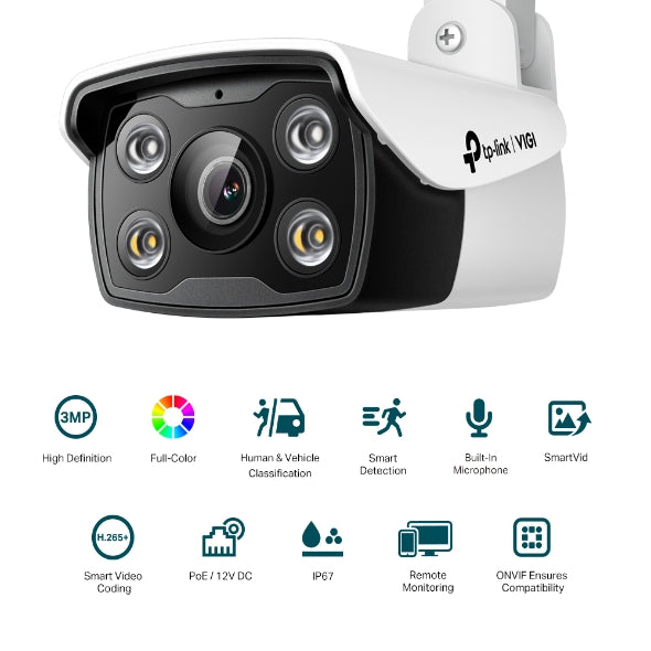 VIGI C330 - VIGI 3MP 戶外全彩槍型網路攝影機