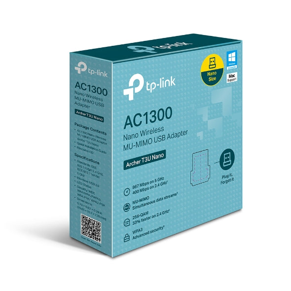 Archer T3U Nano - AC1300 迷你 USB Wi-Fi 接收器 (Mini Wifi USB Adapter) (網絡接收器)