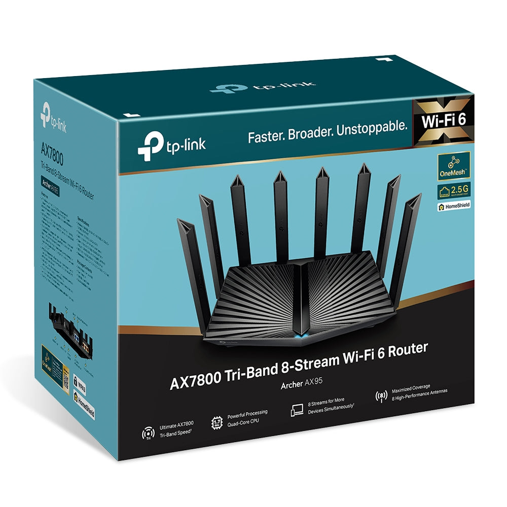Archer AX95 AX7800 Tri-Band 8-Stream WiFi 6 Router
