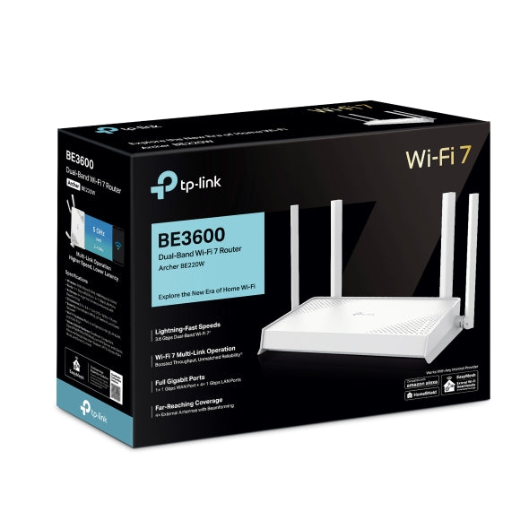 Archer BE220W - BE3600 雙頻路由器 Wifi 7 Router (WiFi-7 入門最高性價比)