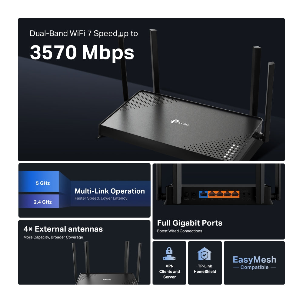 Archer BE220 - BE3600 雙頻路由器 Wifi 7 Router (WiFi-7 入門最高性價比)