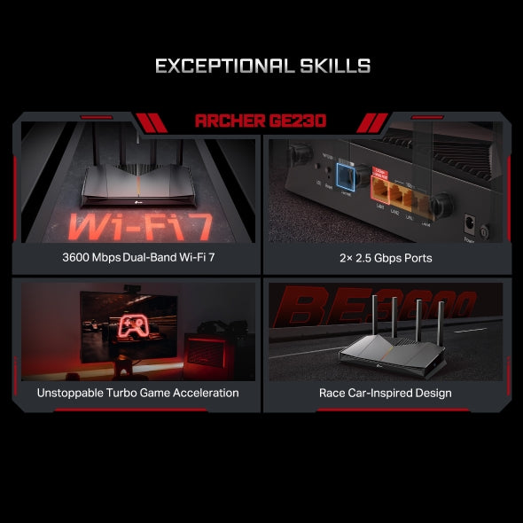 Archer GE230 - BE3600 雙頻 Wi-Fi 7 電競路由器 Wifi 7 Gaming Mesh Router (支援2.5G光纖)
