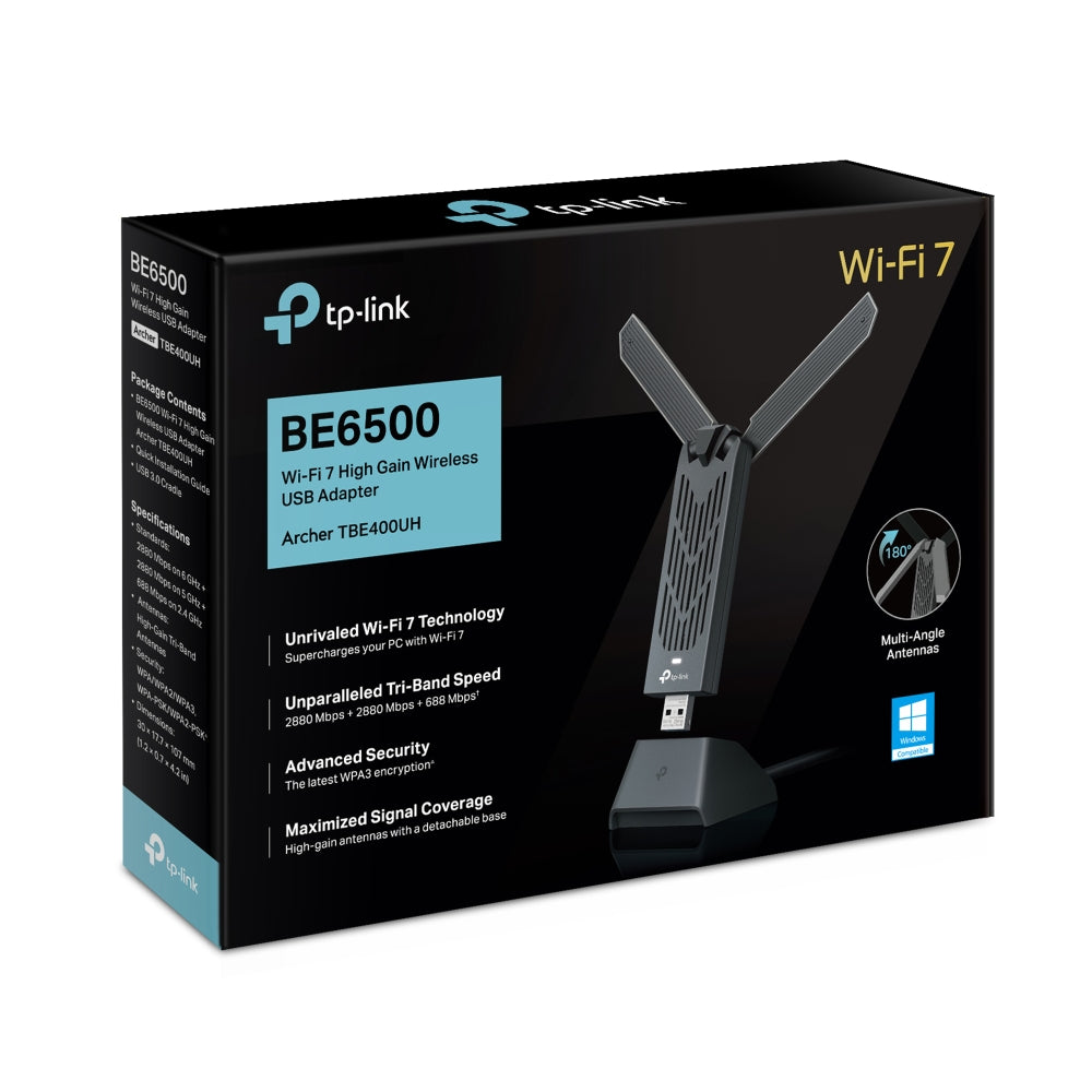 Archer TBE400UH - BE6500 Wi-Fi 7 高增益無線 USB Wi-Fi 接收器 (USB Wifi 7 Antennas Adapter) (網絡接收器)