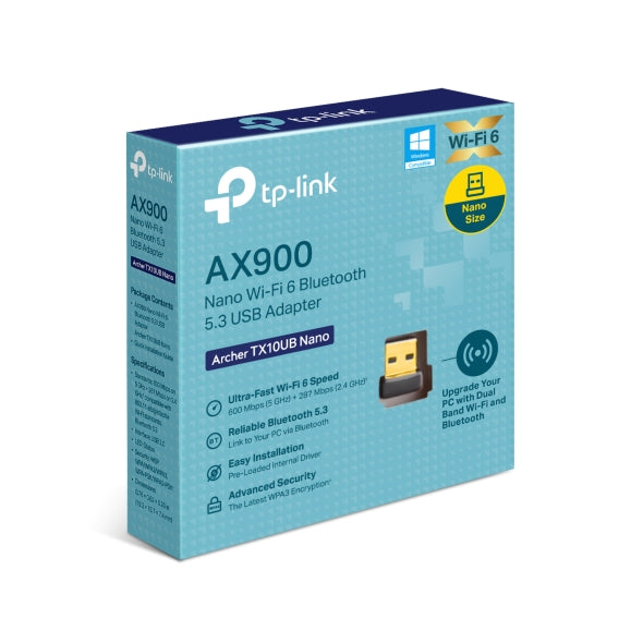 Archer TX10UB Nano - AX900 迷你USB Wi-Fi 6 藍牙接收器 (藍牙5.3)(Mini Wifi USB Adapter) (網絡接收器)
