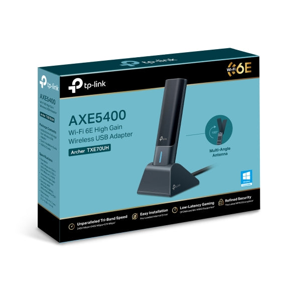 Archer TXE70UH - AXE5400 Wi-Fi 6E 高增益無線 USB Wi-Fi 接收器 (USB Wifi 6E Antennas Adapter) (網絡接收器)
