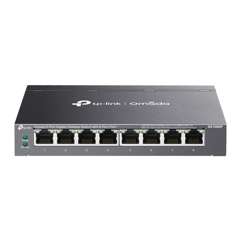 DS108GP - Omada 8-Port Gigabit Unmanaged Desktop Switch with 8-Port PoE+