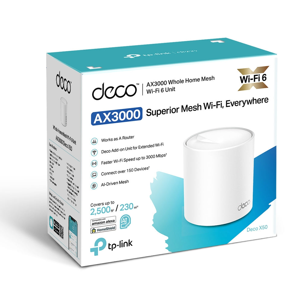 Deco X50 AX3000 Dual-Band WiFi 6 Mesh Router