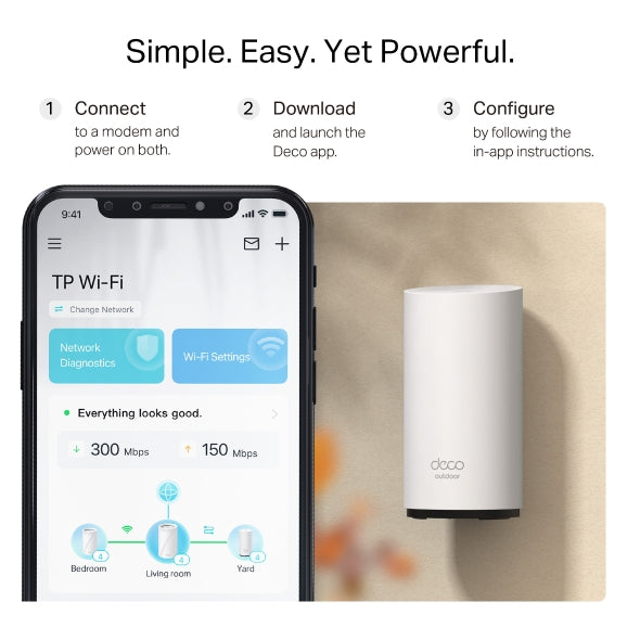 Deco BE25-Outdoor - BE5000 雙頻 Mesh 室內/室外路由器 Wifi 7 Mesh Router (支援2.5G光纖寬頻)(支援室外設置)