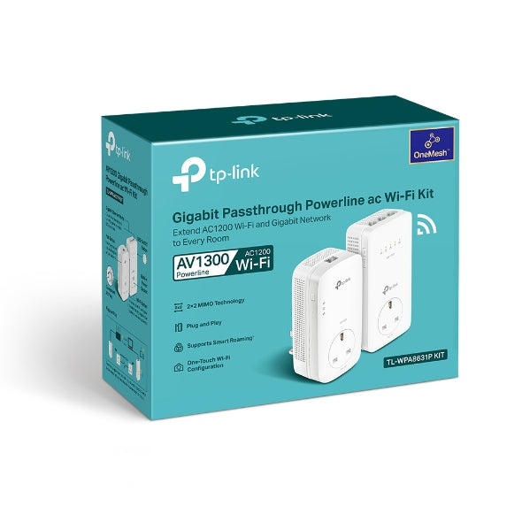 TL-WPA8631P KIT - AV1300 Gigabit 電力線 HomePlug AC Wi-Fi 拓展器套裝