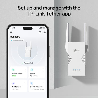 RE235BE - BE3600 雙頻 Wi-Fi 7 訊號延伸器 (支援2.5G光纖寬頻) (多重連接模式 (MLO)