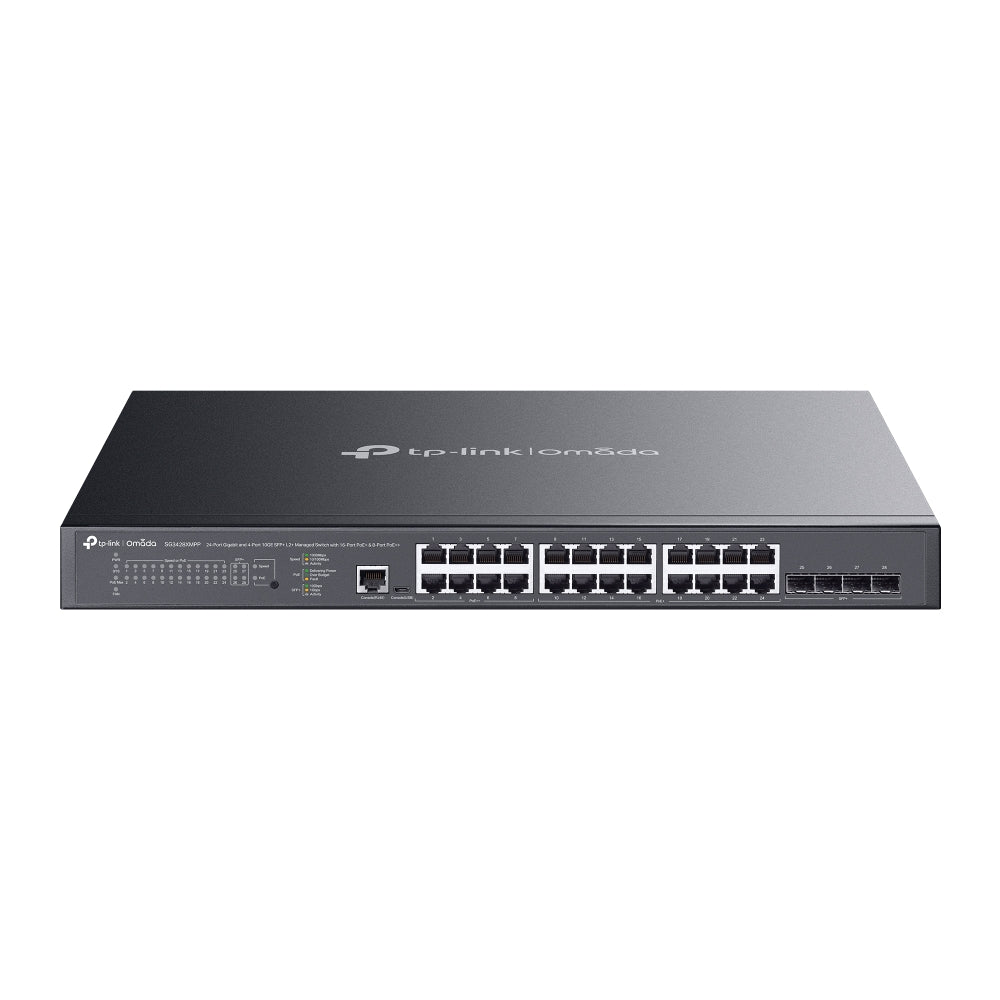 Omada - SG3428XMPP 24-Port Gigabit and 4-Port 10GE SFP+ L2+ 管理型交換器 (備有16-Port PoE+ & 8-Port PoE++)