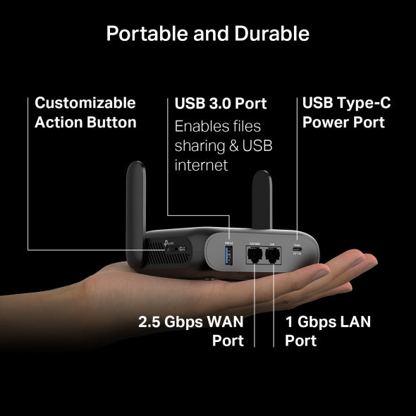 TL-WR3602BE - BE3600 Wi-Fi 7 旅行路由器 Wifi 7 Router (支援2.5G光纖)