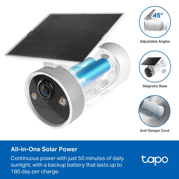 Tapo C465 - 4K 8MP AI一體式太陽能安全攝影機 (一體連太陽能板) (Integrated solar panel) Wireless WiFi battery Camera