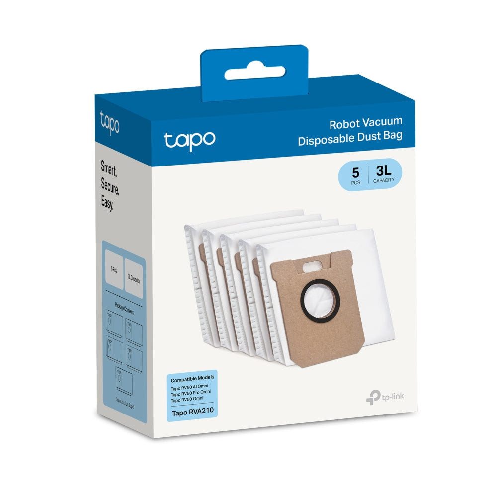 Tapo RVA210 - 掃拖機械人 3L一次性集塵袋 (5件裝) (適用 Tapo RV50 Pro Omni、Tapo RV50 Omni)