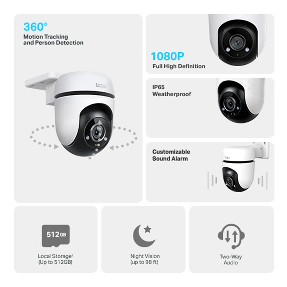 Tapo C500 1080p 室外旋轉式家庭防護/Wi-Fi 網絡攝影機