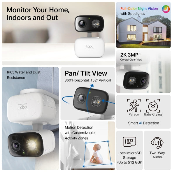 Tapo C216 - 2K 3MP 室內/戶外 家居安全 Wi-Fi 攝影機 Pan/Tilt Security Wi-Fi Camera  (Indoor/Outdoor Camera)