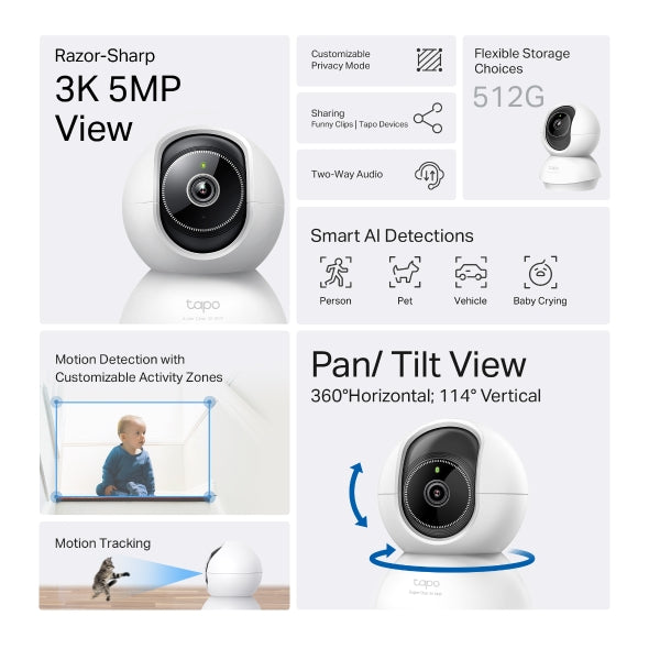 Tapo C230 -  Pan/Tilt Security Wi-Fi Camera  (智慧型AI智慧偵測與通知)