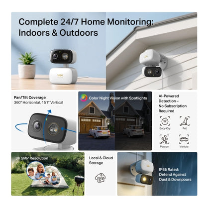 Tapo C236 - 3K 5MP 室內/戶外 家居安全 Wi-Fi 攝影機 Pan/Tilt Security Wi-Fi Camera  (Indoor/Outdoor Camera)