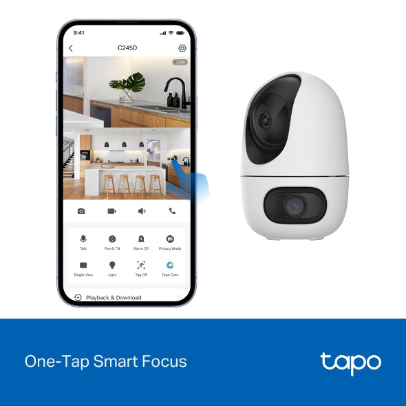 Tapo C245D - 2K 3MP 雙鏡頭旋轉式家居攝影機 Duo Lens Pan/Tilt Security Wi-Fi Camera