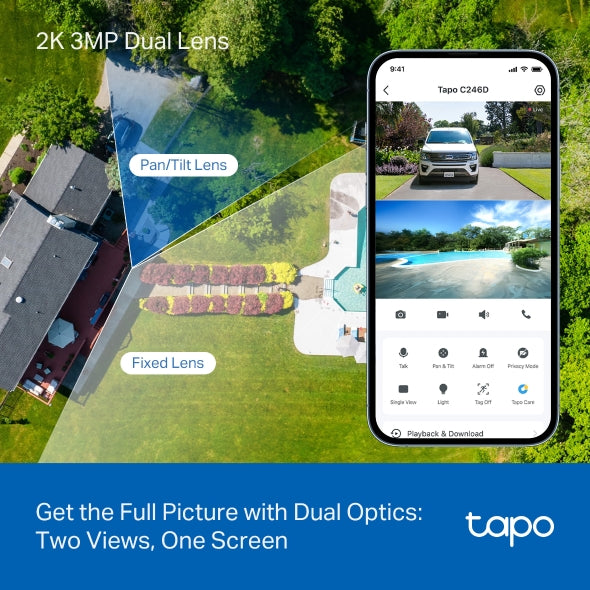 Tapo C246D - 1440P 室內/戶外 雙鏡頭旋轉式防護Wi-Fi 網路攝影機 Security Wi-Fi Camera (Dual Camera 雙鏡頭)