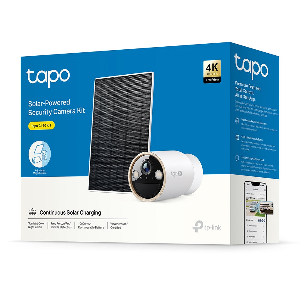Tapo C460 KIT - 4K 太陽能AI智能Wi-Fi 安全攝影機套裝 Wireless WiFi battery Camera  (Solar-Powered KIT)