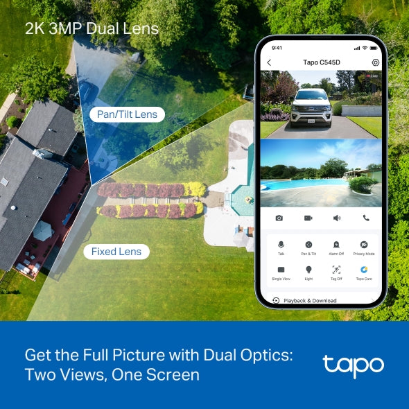 Tapo C545D - 2K 3MP 戶外雙鏡頭旋轉式安全攝影機 Duo Lens Pan/Tilt Security Wi-Fi Camera  (Outdoor Camera)