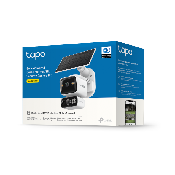 Tapo C645D KIT - 超廣角&可旋轉2K遠攝雙鏡頭全攝影機+太陽能充電板套裝 Duo Lens Pan/Tilt Security Wi-Fi Camera  (Solar-Powered KIT)
