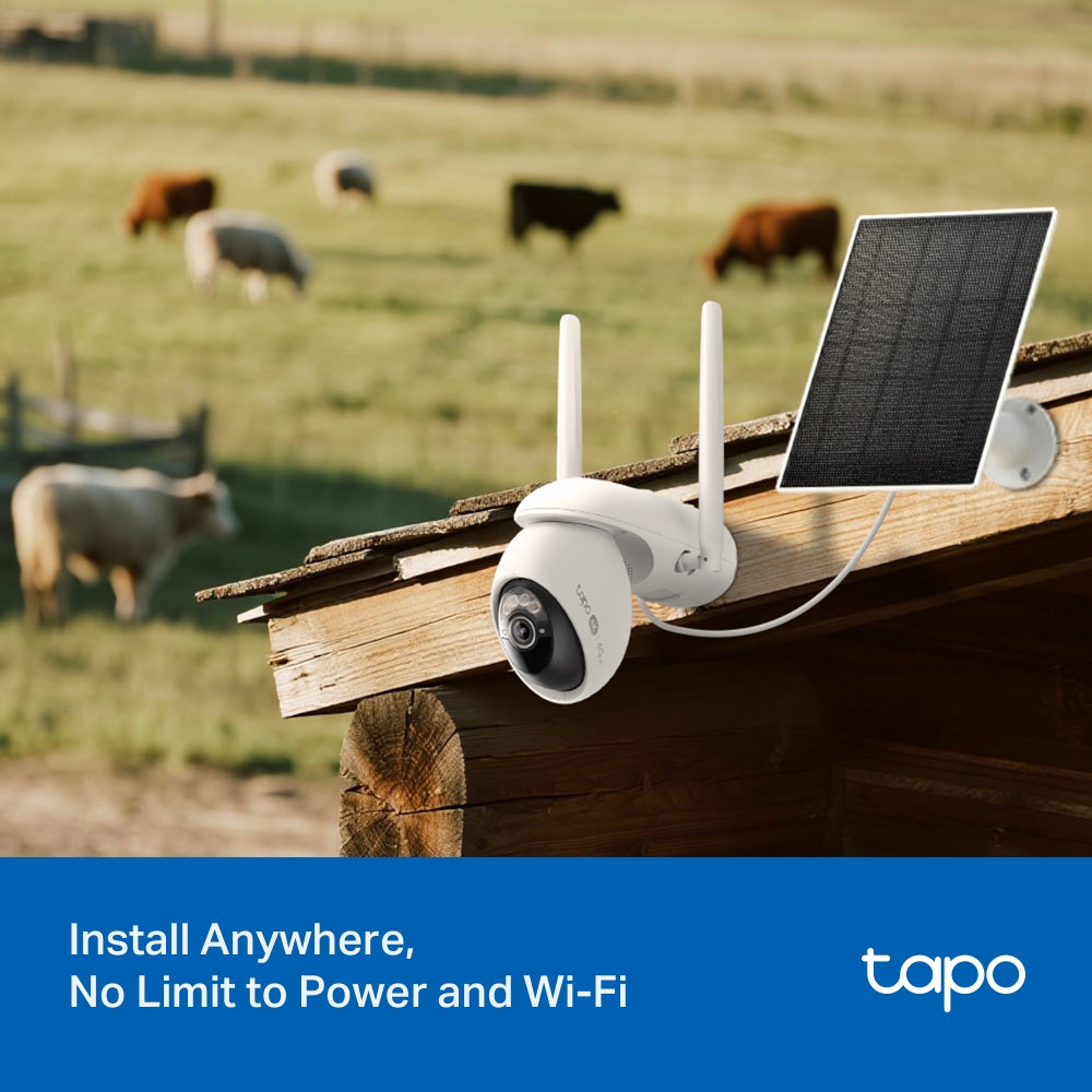 Tapo C665G KIT - 4K 8MP 4G LTE 旋轉式電池 Wi-Fi 攝影機 + 太陽能板套裝 (可Wi-Fi / 4G Sim-Card 連線) (Solar-Powered KIT)