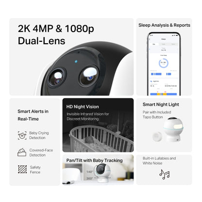 Tapo C840 - 雙鏡頭400萬像素旋轉式AI智能嬰兒攝影機 Pan/Tilt baby care Wi-Fi Monitoring Camera  (嬰兒監視 Baby Cam)