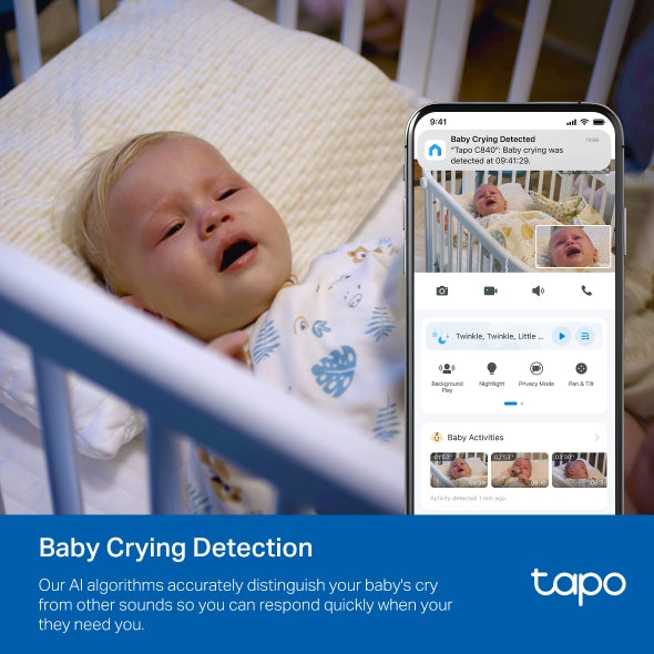Tapo C840 - 雙鏡頭400萬像素旋轉式AI智能嬰兒攝影機 Pan/Tilt baby care Wi-Fi Monitoring Camera  (嬰兒監視 Baby Cam)
