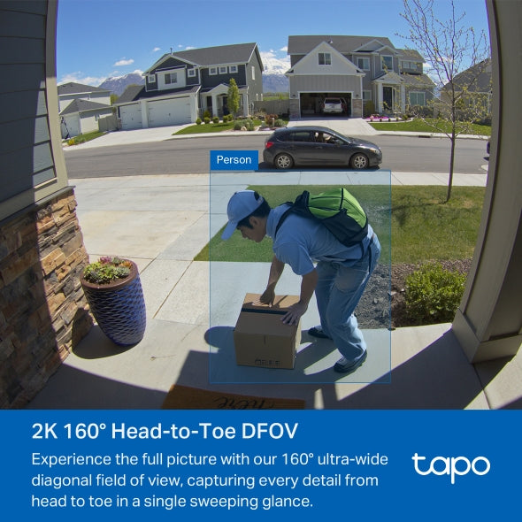 Tapo D210 - 2K 智能視像門鈴攝影機 (IP65) Smart Wireless Security Video Doorbell (SD Card及雲端儲存)(夜視全彩)