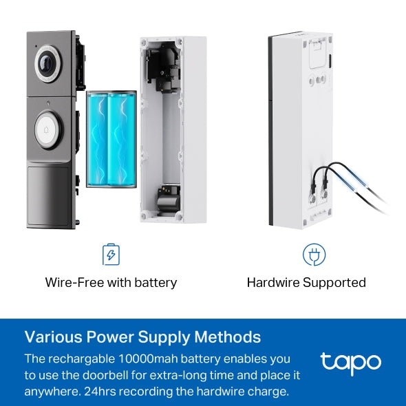 Tapo D235 - 2K 智能視像門鈴攝影機 (IP66) Smart Wireless Security Video Doorbell (SD Card及雲端儲存)(夜視全彩)