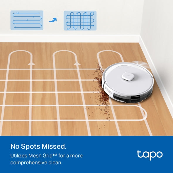Tapo RV30 Max Plus White - 5300Pa 超強吸力掃拖機器人 + 智能集塵箱底座   (LiDAR+IMU雙導航系統) (Tapo IQ+ 智慧清潔™)