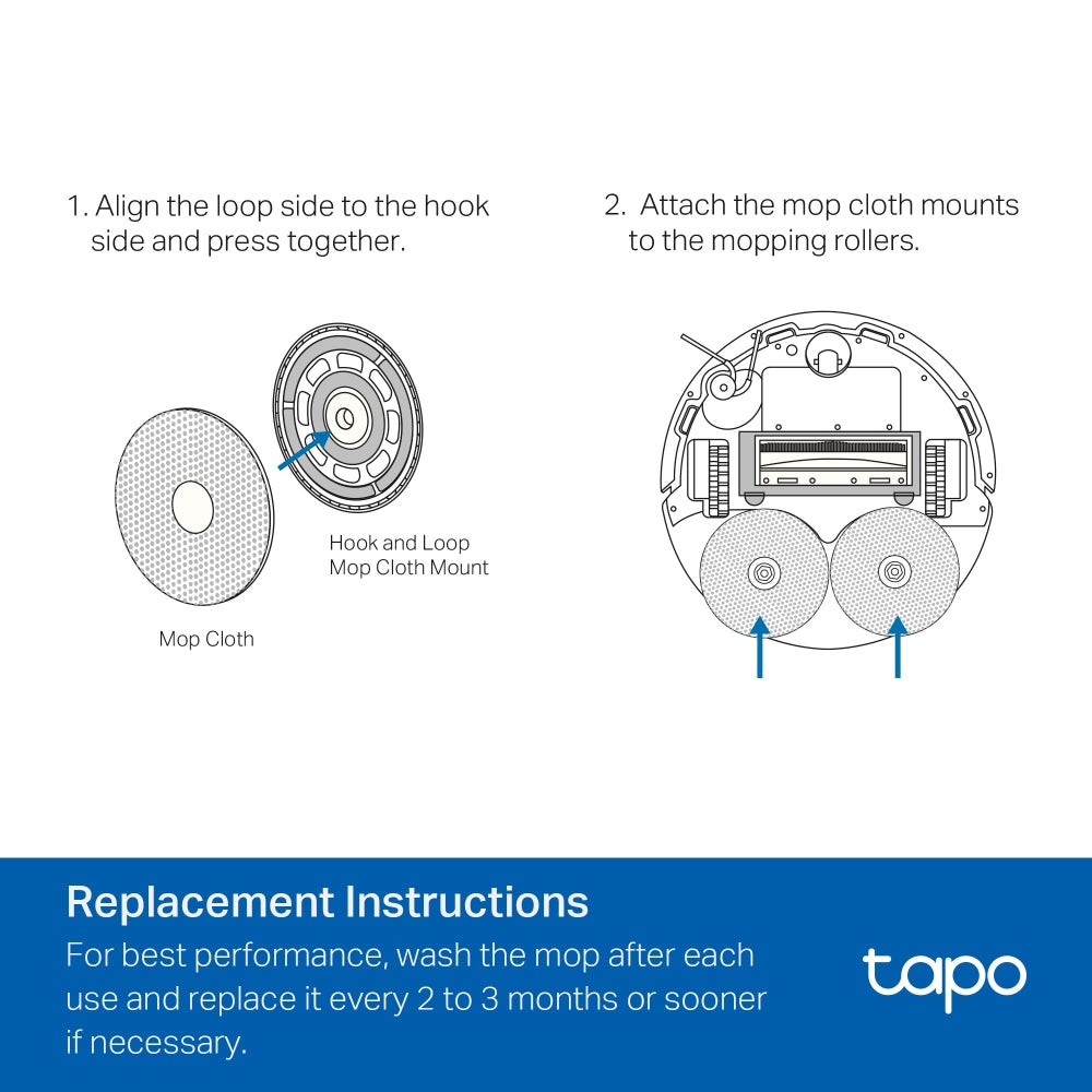 Tapo RVA310 - 掃拖機械人 可水洗拖布 (6件裝) (適用 Tapo RV50 Pro Omni、Tapo RV50 Omni)