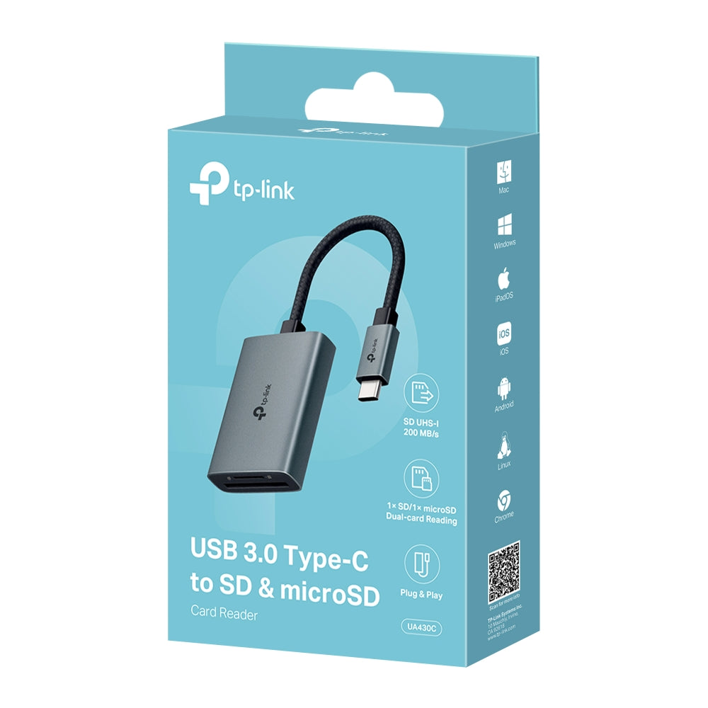 UA430C - USB 3.0 Type-C to SD & microSD 3.0 讀卡器 Card Reader (雙卡同時讀取/寫入)