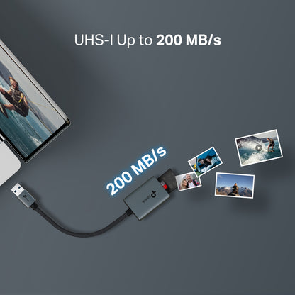 UA430 - USB 3.0 Type-A to SD & microSD 3.0 讀卡器 Card Reader (雙卡同時讀取/寫入)